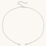 Nadare Co. silver-tone stainless steel oval link chain necklace with adjustable extension clasp