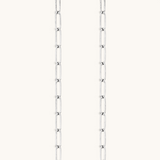 Nadare Co. silver oval switch chain necklace featuring durable tarnish-resistant stainless steel links