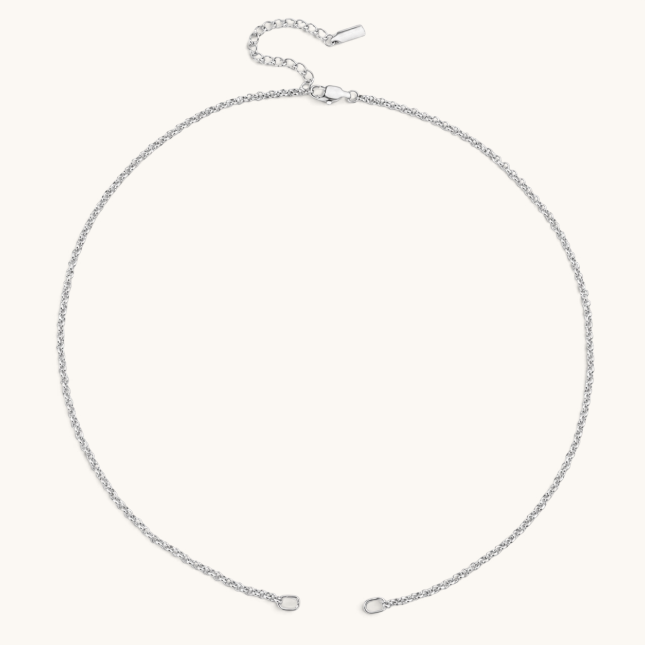 Nadare Co. silver stainless steel Classic Switch Chain necklace with an adjustable extension chain