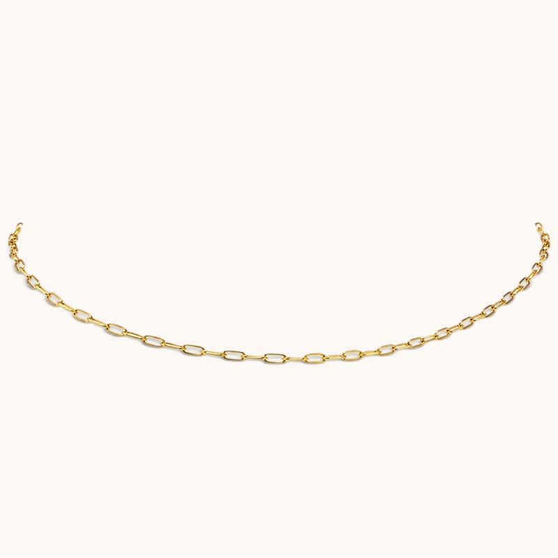 Nadare Co. Sloane gold chain necklace featuring delicate elongated links for layering or everyday wear.
