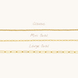Nadare Co. 14k gold plated stainless steel Small Oval Switch chain necklace for charm customization.