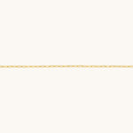 Nadare Co. 14k gold plated stainless steel small oval switch chain necklace for everyday wear.