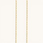 Nadare Co. 14k gold plated stainless steel small oval switch chain necklace for everyday wear.