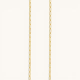 Nadare Co. 14k gold plated stainless steel small oval switch chain necklace for everyday wear.