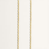 Nadare Co. 14k gold plated stainless steel small oval switch chain necklace for everyday wear.