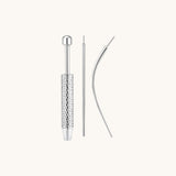 Nadare Co. Switch Installation Kit featuring stainless steel threadless insertion tool, straight taper, and curved taper.