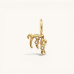 Nadare Co. gold-plated Virgo zodiac charm featuring sparkling cubic zirconia accents on a stainless steel base.
