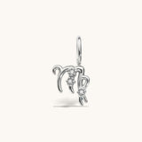 Nadare Co. silver-toned Virgo zodiac charm pendant with sparkling cubic zirconia accents for necklace layering