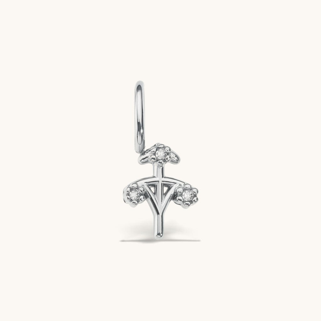 Nadare Co. silver-tone zodiac charm with cubic zirconia accents for necklace layering