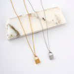 Lock Initial Necklace - Nadare Co.