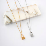 Lock Initial Necklace - Nadare Co.